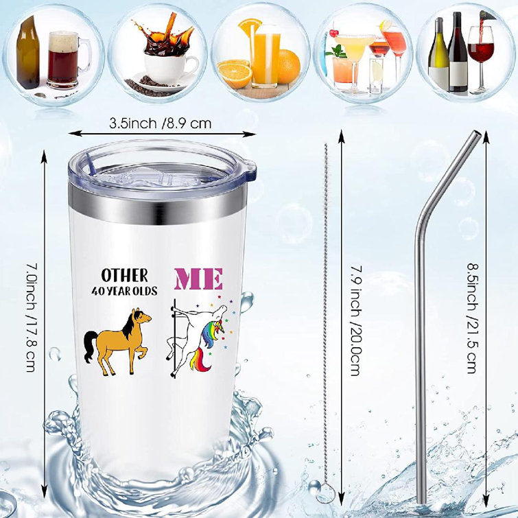 mingbaoge 20 Oz Insulated Stainless Steel Travel Mug with Straw Wayfair